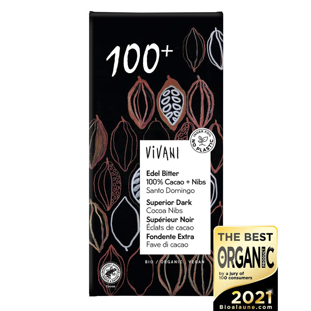 비바니 유기농 카카오 100% 카카오닙스 다크 초콜릿 80g