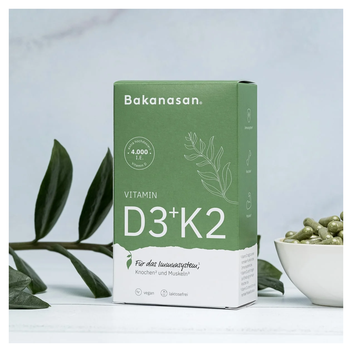 바카나산 비타민 D3 + K2 캡슐 60정